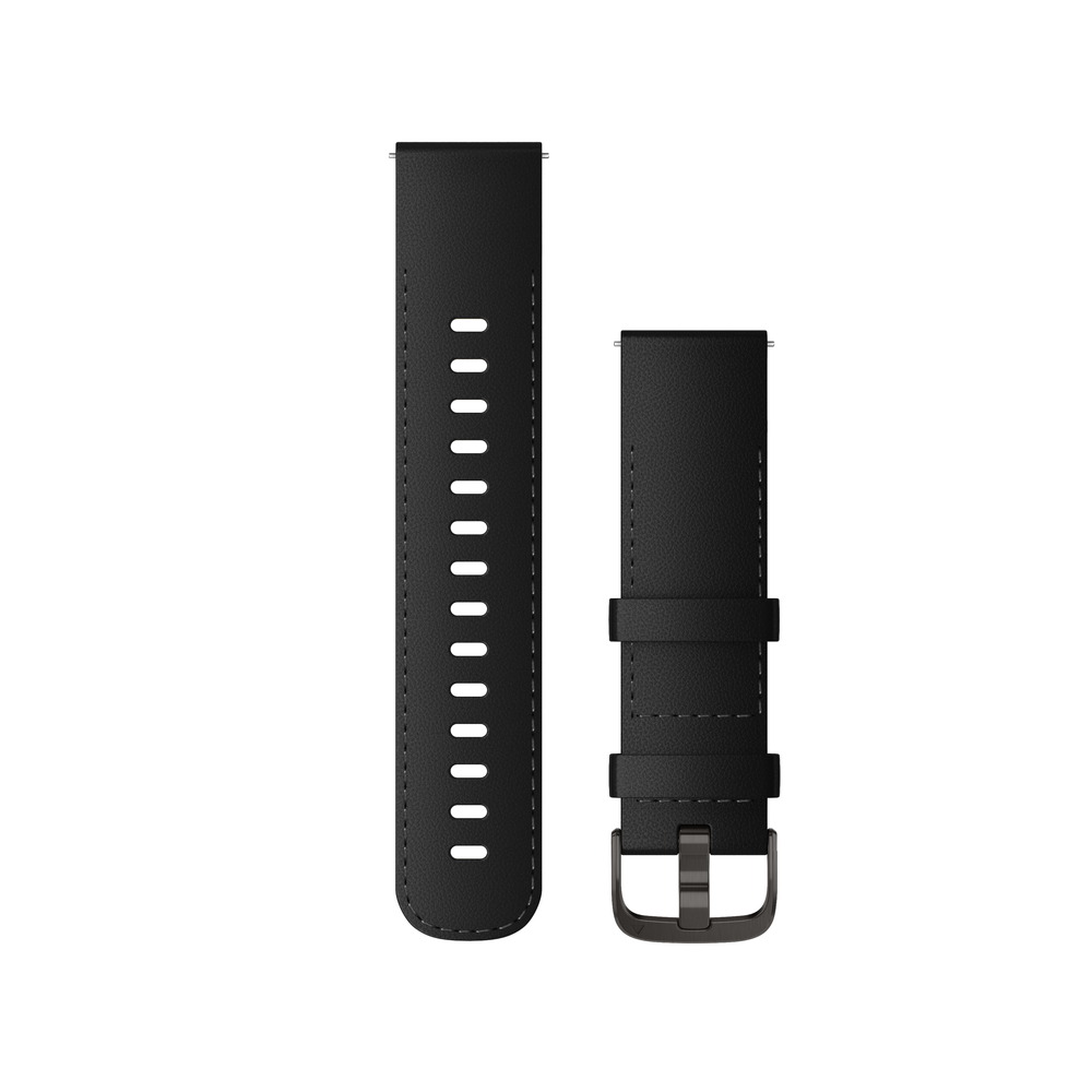 Quick Release バンド 22mm Black Leather / Brushed Slate | Venu 3