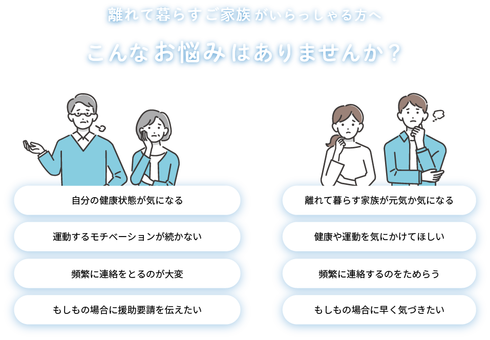 離れて暮らすご家族がいらっしゃる方へ こんなお悩みはありませんか？